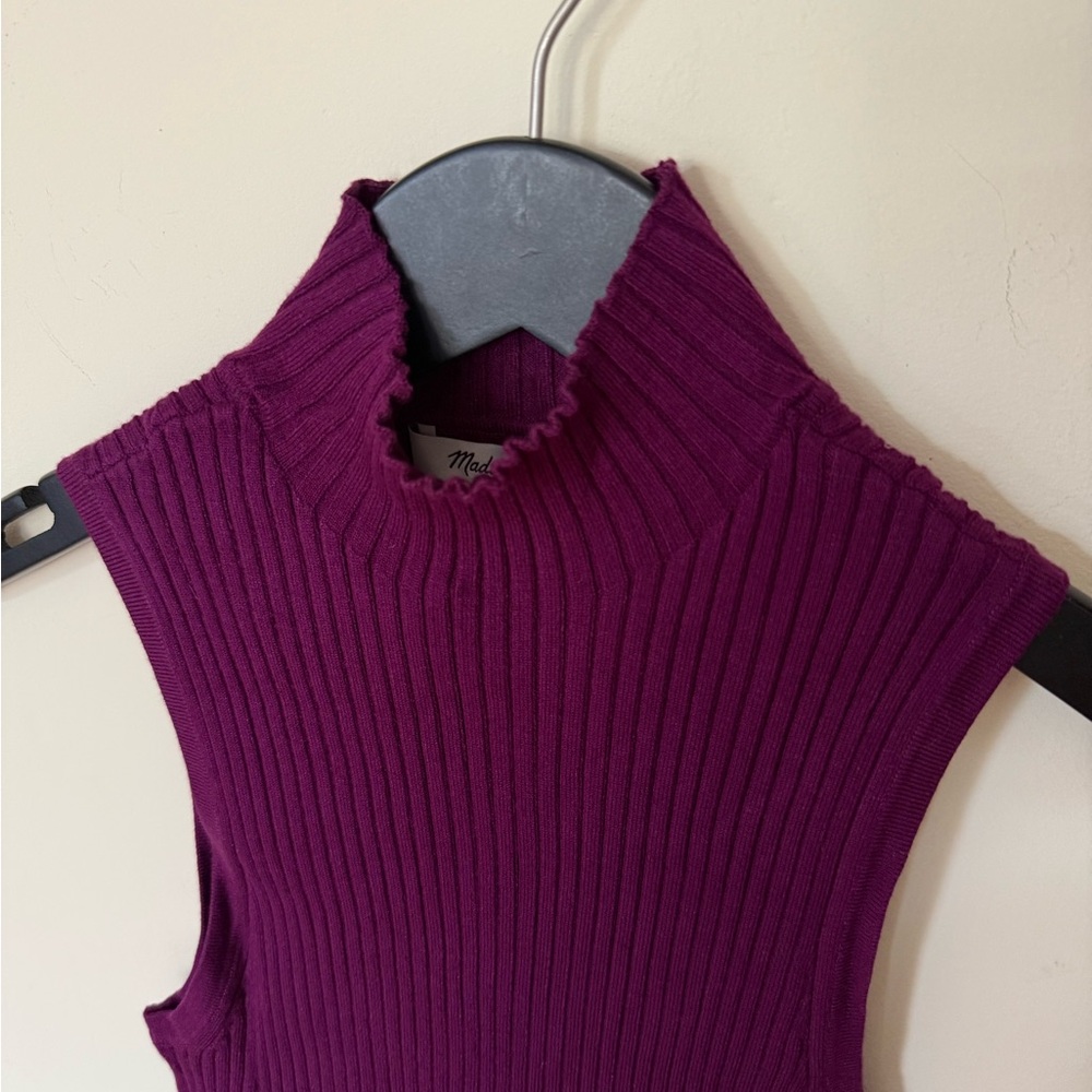Madewell Mockneck Ribbed Knit Sleevelesd Sweater top-NWT